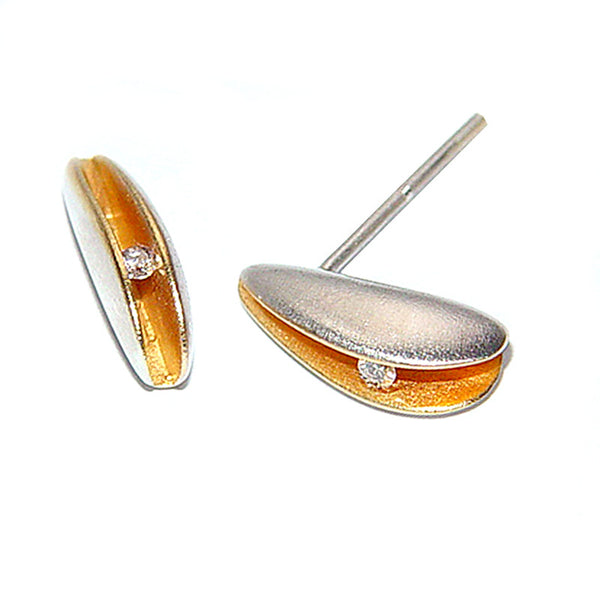 Paul Finch - Diamond Shell Shape Stud Earrings from the Earrings collection at Argenteus Jewellery