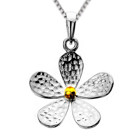 Daisy Drop Necklet - Hammer Finish