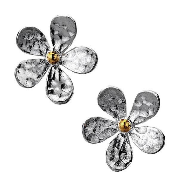 Daisy Stud Earrings - Hammer Finish from the Earrings collection at Argenteus Jewellery
