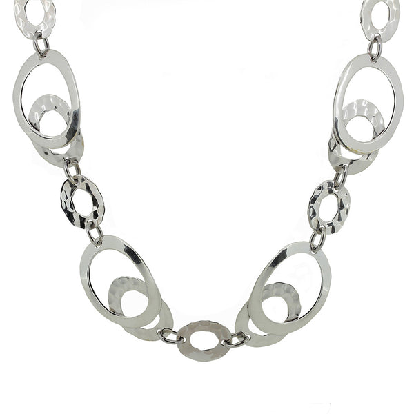 Ovals Necklace - Hammer Finish from the Necklaces collection at Argenteus Jewellery