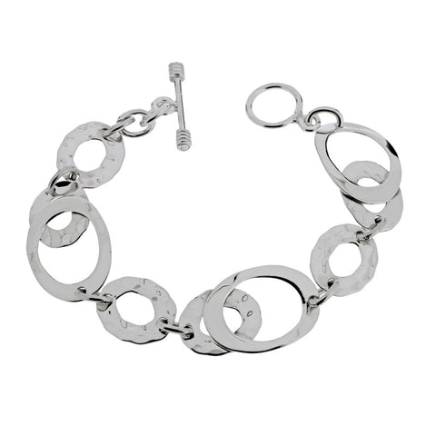 Ovals Bracelet - Hammer Finish from the Bracelets collection at Argenteus Jewellery
