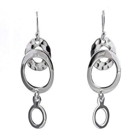 Ovals Earrings - Hammer Finish from the Earrings collection at Argenteus Jewellery