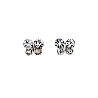 Cubic Zirconia Butterfly Stud Earrings