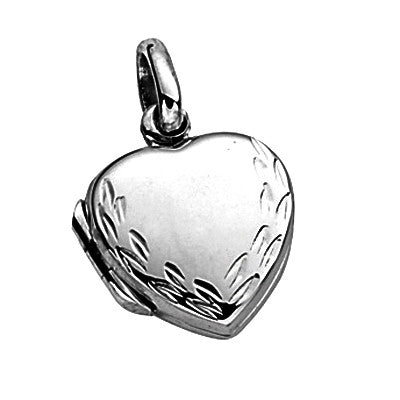 Silver heart locket engraved deals