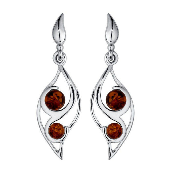 Amber Leaf Beads Earrings from the Earrings collection at Argenteus Jewellery