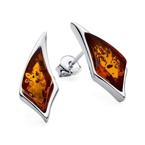 Amber Diamond Swoops Stud Earrings from the Earrings collection at Argenteus Jewellery
