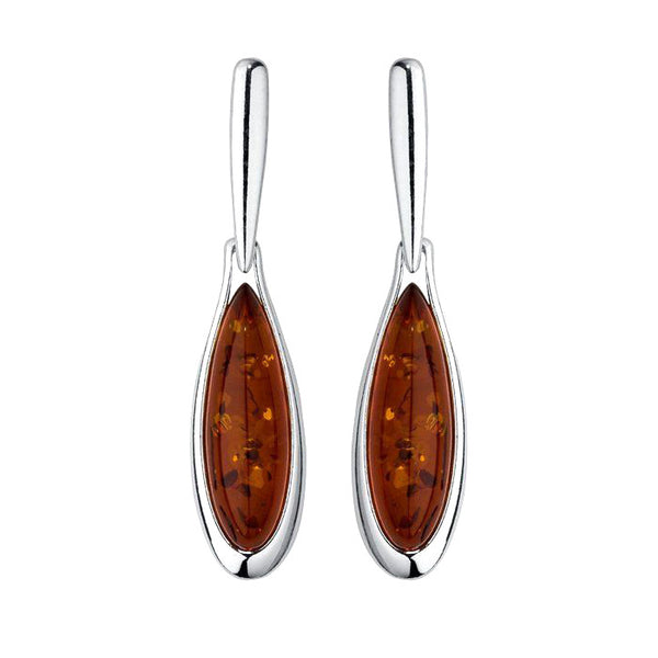 Amber Hinged Teardrop Earrings from the Earrings collection at Argenteus Jewellery