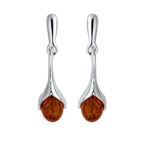 Amber Hinged Teardrop Stud Earrings from the Earrings collection at Argenteus Jewellery