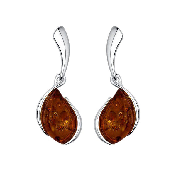 Amber Flame Drop Earrings from the Earrings collection at Argenteus Jewellery
