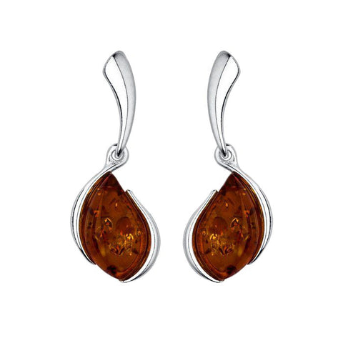 Amber Flame Drop Earrings from the Earrings collection at Argenteus Jewellery