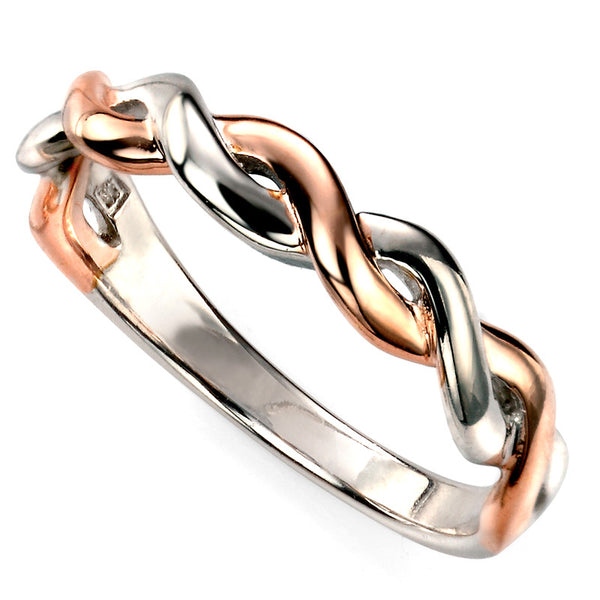 Rose Gold Plate Twist Ring from the Rings collection at Argenteus Jewellery