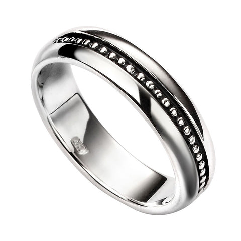 Mens Raised Beads Ring