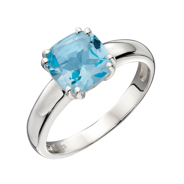 Lucent Square Blue Topaz Ring from the Rings collection at Argenteus Jewellery