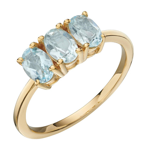 Blue Topaz Trio Ring