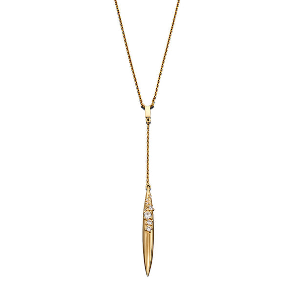 Crystalline Texture Drop Necklace - Gold Plate from the Necklaces collection at Argenteus Jewellery