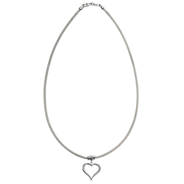 Heart Charm Mesh Necklace from the Necklaces collection at Argenteus Jewellery