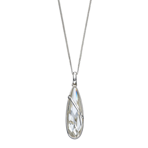 Raindrop Swarovski Silver Shimmer Necklace from the Necklaces collection at Argenteus Jewellery