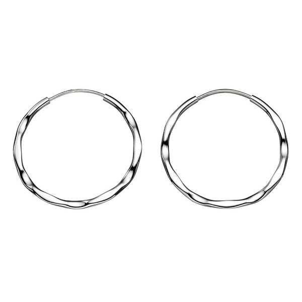 Hoop Earrings - Hammer Finish from the Earrings collection at Argenteus Jewellery