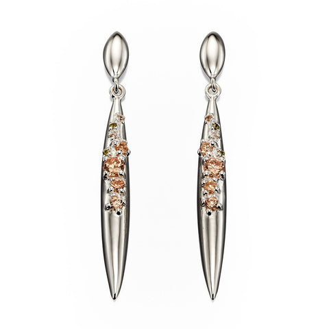 Crystalline Texture Drop Earrings from the Earrings collection at Argenteus Jewellery