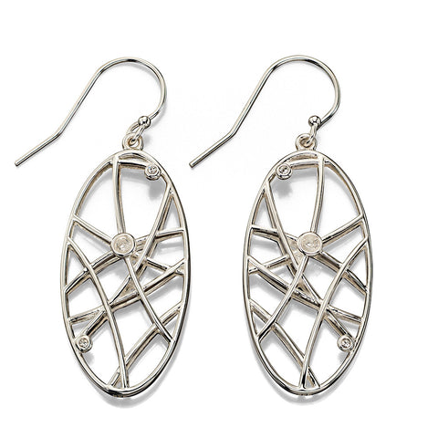 Random Lines Oval Earrings from the Earrings collection at Argenteus Jewellery