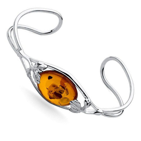 Amber Oval Torc Bangle