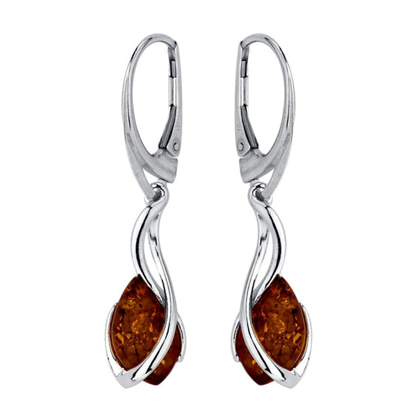 Amber Long Curl Drop Earrings from the Earrings collection at Argenteus Jewellery