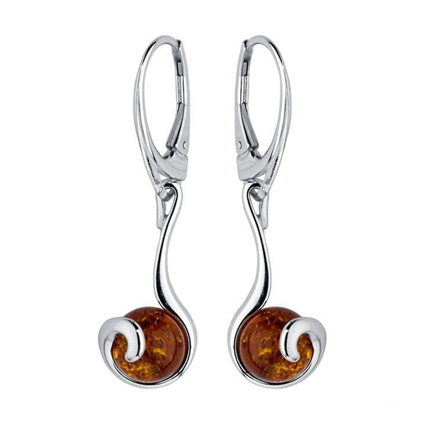 Amber Captured Circles Drop Earrings from the Earrings collection at Argenteus Jewellery