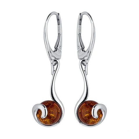 Amber Captured Circles Drop Earrings