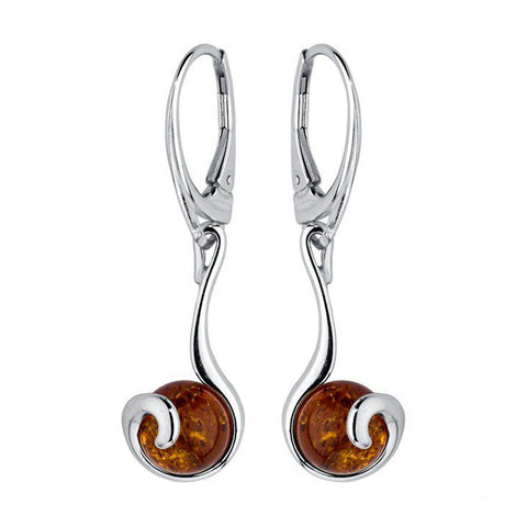 Amber Captured Circles Drop Earrings