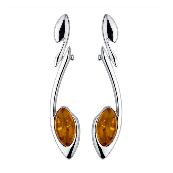 Amber Swoop Drop Earrings from the Earrings collection at Argenteus Jewellery