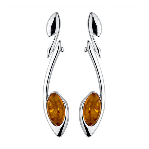 Amber Swoop Drop Earrings from the Earrings collection at Argenteus Jewellery