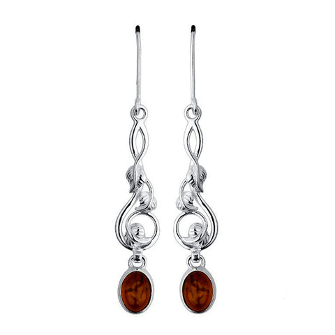 Amber Leaves Drop Earrings from the Earrings collection at Argenteus Jewellery