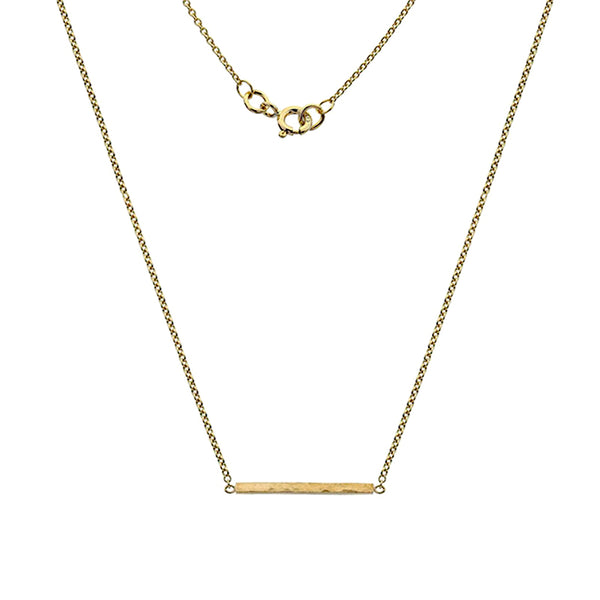 Gold Hammered Bar Necklace from the Necklaces collection at Argenteus Jewellery