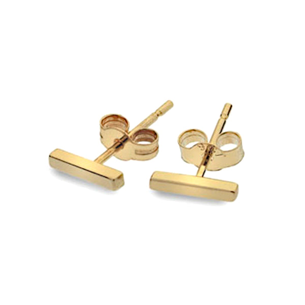 Gold Bar Stud Earrings from the Earrings collection at Argenteus Jewellery