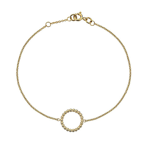 Gold Beaded Circle Bracelet from the Bracelets collection at Argenteus Jewellery