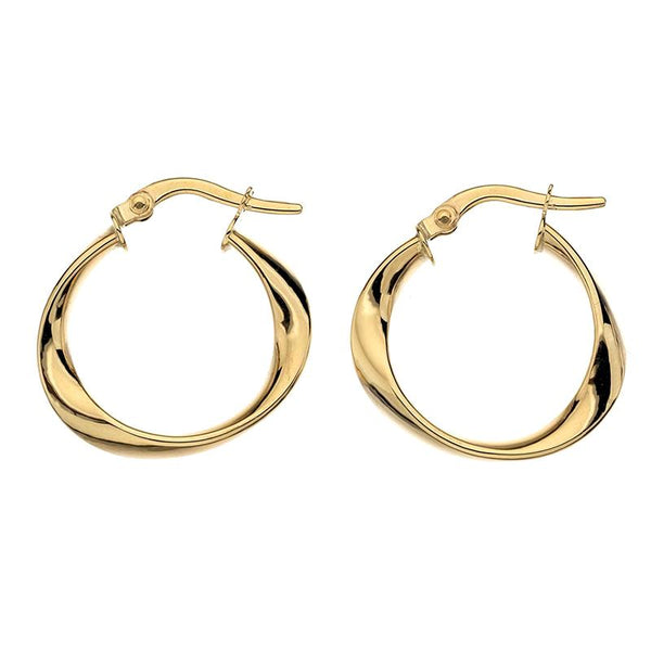 Gold Twist Hoop Earrings - 20mm from the Earrings collection at Argenteus Jewellery