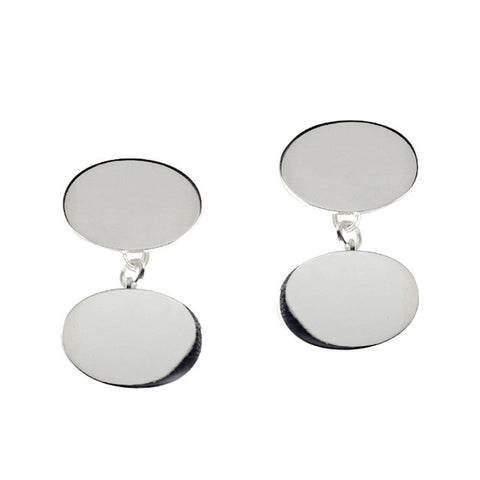 Sterling Silver Double Oval Cufflinks from the Cufflinks collection at Argenteus Jewellery
