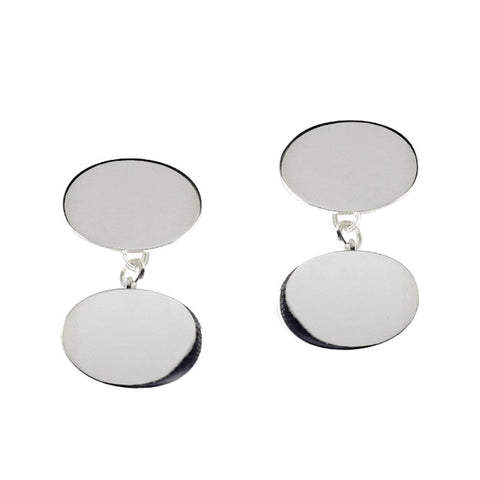 Sterling Silver Double Oval Cufflinks