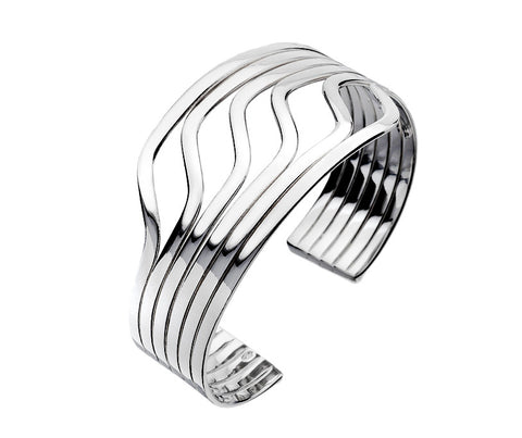 Silver Waves Torc Bangle from the Bangles collection at Argenteus Jewellery