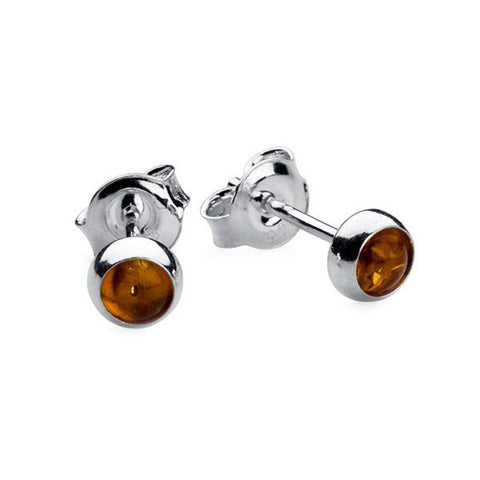 Amber Small Round Stud Earrings from the Earrings collection at Argenteus Jewellery
