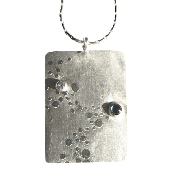 Hazel Davison - Bubbles, Blue Topaz And Cubic Zirconia Drop Necklace from the Necklaces collection at Argenteus Jewellery