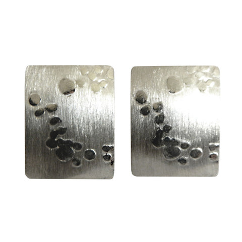 Hazel Davison - Bubbles Medium Rectangle Stud Earrings