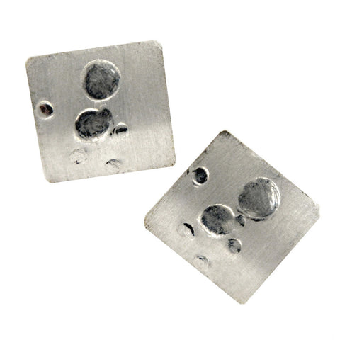 Hazel Davison - Bubbles Curved Square Stud Earrings