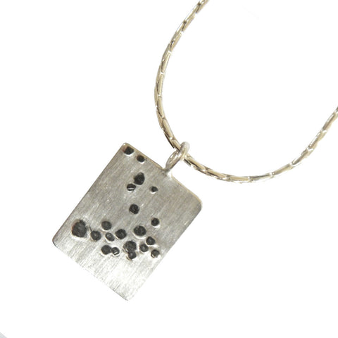 Hazel Davison - Bubbles Rectangle Drop Necklace from the Necklaces collection at Argenteus Jewellery