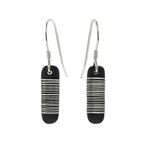 Tracey Birchwood - 18mm Drop Random Band Earrings from the Earrings collection at Argenteus Jewellery