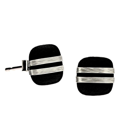 Tracey Birchwood - 7mm Square Medium Bands Stud Earrings
