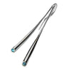 Paul Finch - Blue Topaz 38mm Tapered Sterling Silver Drop Earrings from the Earrings collection at Argenteus Jewellery