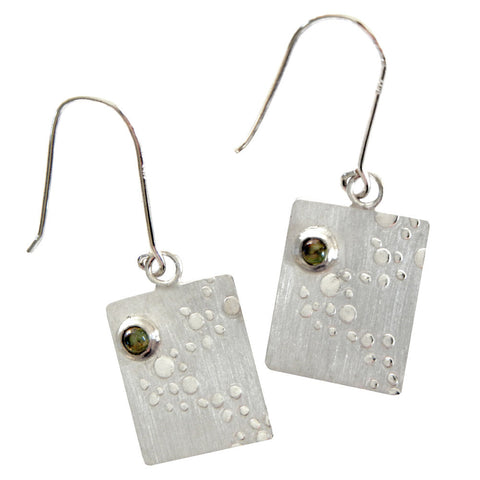 Hazel Davison - Bubbles and Peridot Stone Drop Earrings from the Earrings collection at Argenteus Jewellery
