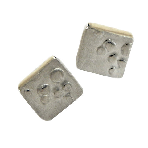 Hazel Davison - Bubbles Small Square Stud Earrings from the Earrings collection at Argenteus Jewellery