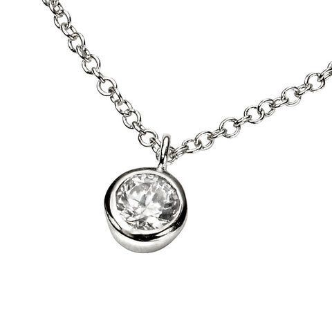 Cubic Zirconia Solo Necklace from the Necklaces collection at Argenteus Jewellery